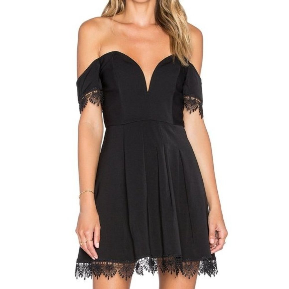 Lovers + Friends Black Heaven Sent Mini Dress